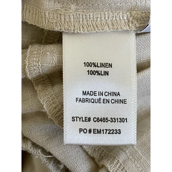 Anthropologie Cloth & Stone Linen Romper Tie Waist Rolled Hem SZ XL - Picture 12 of 16